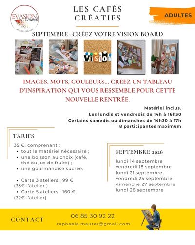 Cafés créatifs Adultes - septembre 2026-Evasion créative - Nay, Bordes, Pau (64) Cafés créatifs Adultes - septembre 2026-Evasion créative - Nay, Bordes, Pau (64)