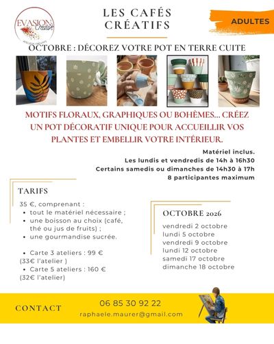 café créatifs adultes - octobre 2026 - Evasion Créative- Nay, Bordes, Pau (64) café créatifs adultes - octobre 2026 - Evasion Créative- Nay, Bordes, Pau (64)